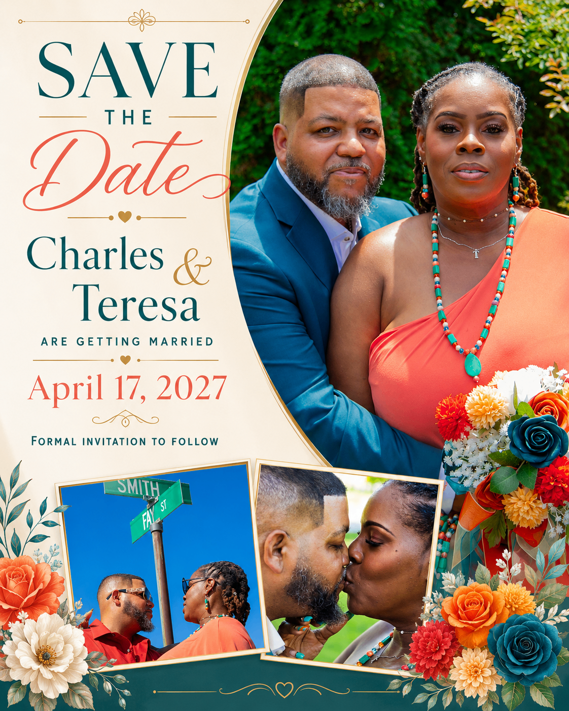 Charles & Teresa — Save the Date, April 17 2027